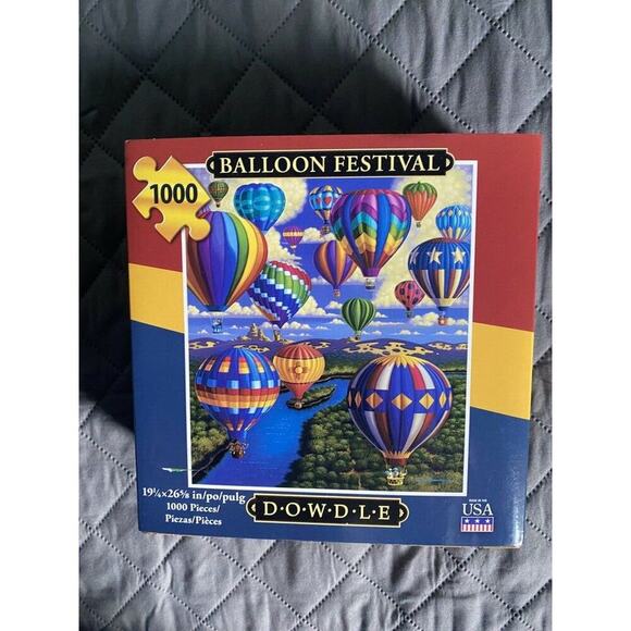 NIB Dowdle Ballon Festival Jigsaw Puzzle 19 1/2 " by 26 5/8" 1000 Piece - Picture 2 of 5
